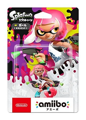 Amiibo Girl Splatoon Neon Pink Figurine - Nintendo