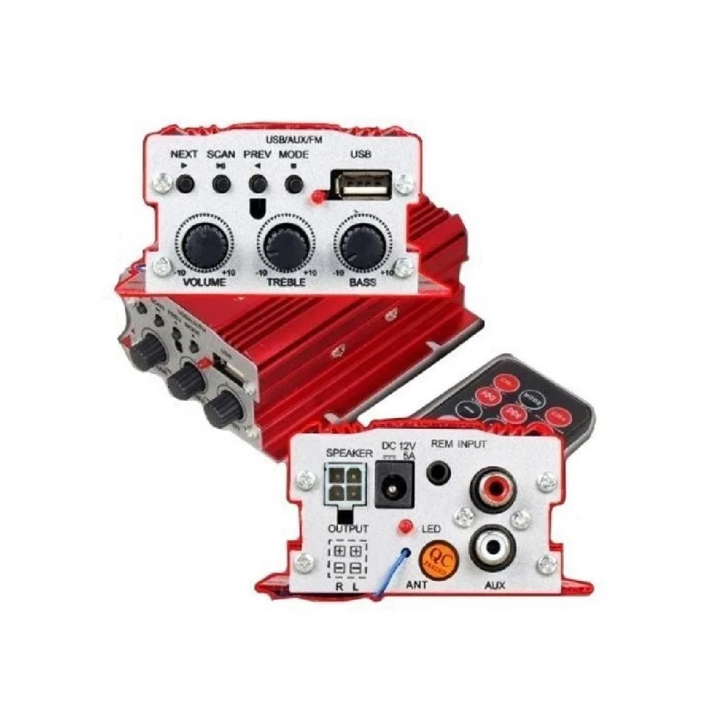 AMPLIFICATORE AUDIO 12V USB MP3 CASA AUTO 2 CANALI STEREO 500W TELECOMANDO MA700 - TrAdE Shop Traesio