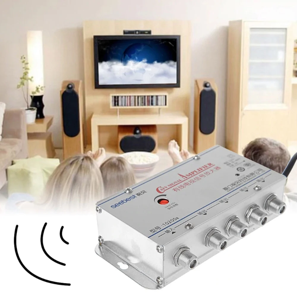 AMPLIFICATORE SDOPPIATORE SEGNALE TV VIDEO SEGNALE ANTENNA IN-OUT DA 1 A 4 CATV