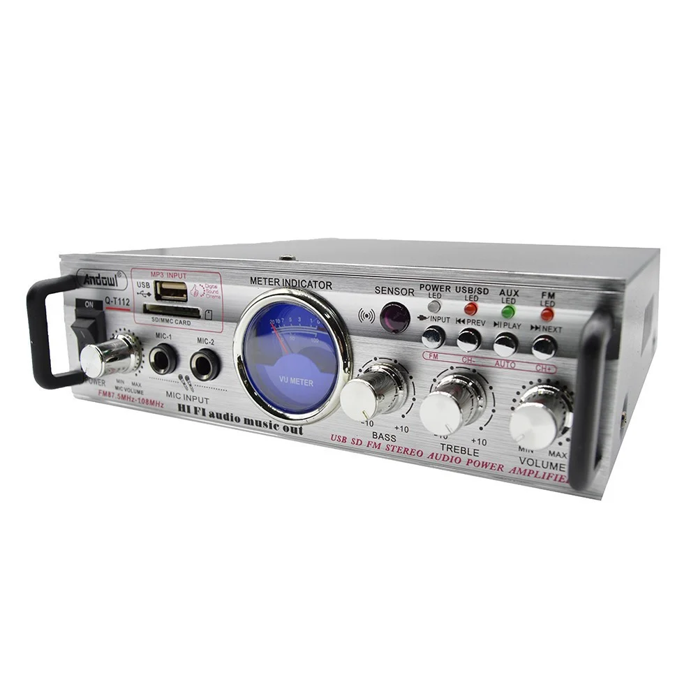 AMPLIFICATORE STEREO BLUETOOTH USB FUNZIONE MINI SUPER BASS TELECOMANDO Q-T112