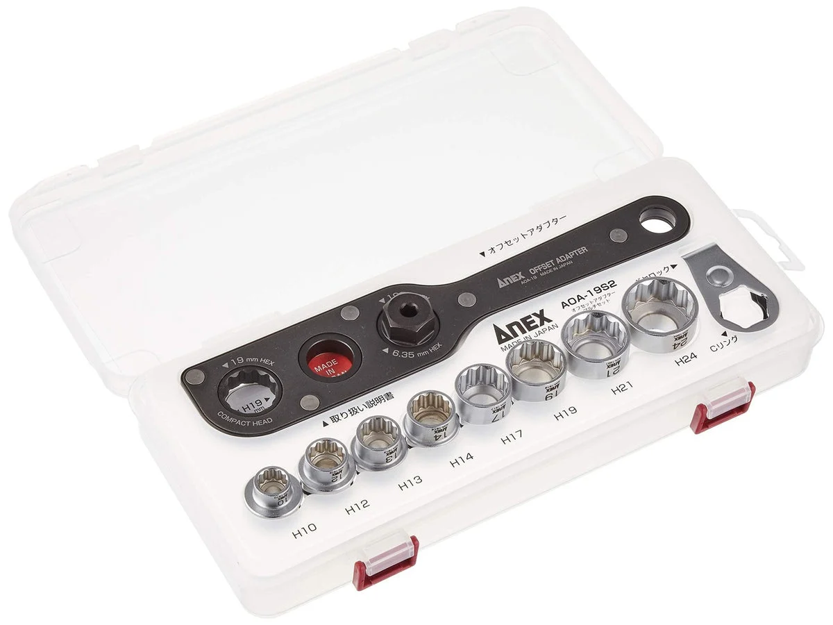 Anex Adattatore Offset 19mm Set Multi con Custodia AOA-19S2