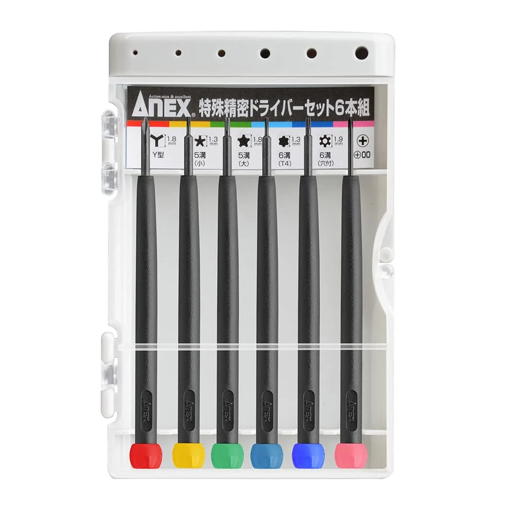 ANEX Destornillador de Precisión Set de 6 con Estuche No 3476