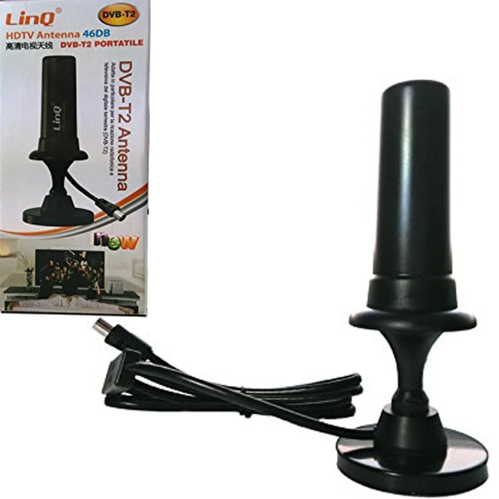 ANTENNA DVB-T2 TV 46 dBi PORTATILE PER AUTO CAMPER SUV CON CALAMITA PER ESTERNO