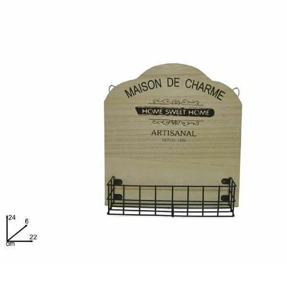 APPENDINO DA PARETE CON MENSOLA IN LEGNO METALLO DECORAZIONE CASA 24 X 22 X 6 CM - TrAdE Shop Traesio