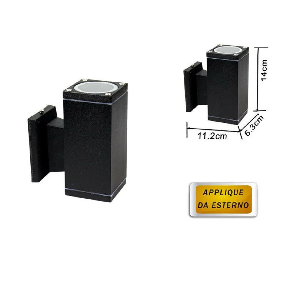 APPLIQUE A PARETE PER ESTERNO GIARDINO IP55 LAMPADA LAMPADINA ATTACCO GU10 - TrAdE Shop Traesio