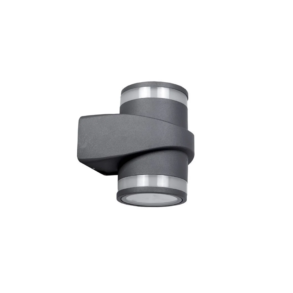 APPLIQUE IN ALLUMINIO 2X7W CON DOPPIA EMISSIONE CORPO GRIGIO LUCE 4000K XC-9288