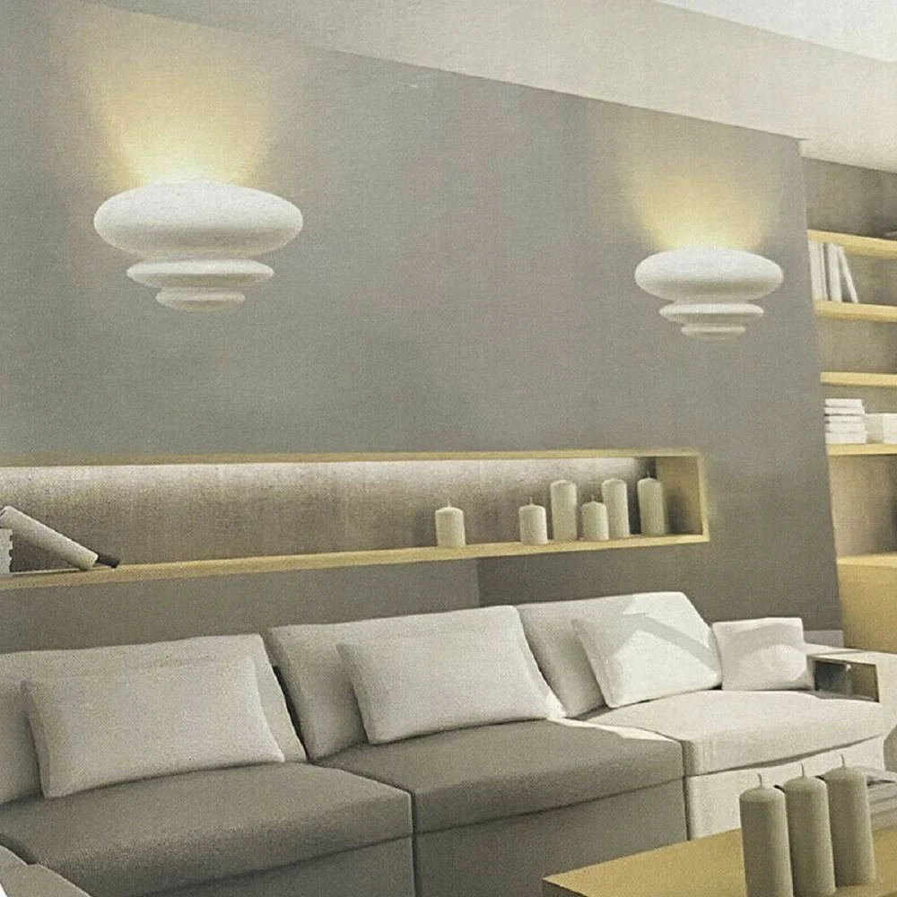 APPLIQUE IN GESSO DA PARETE VERNICIABILE LAMPADA DA MURO MODERNA ATTACCO G9 E46 - TrAdE Shop Traesio