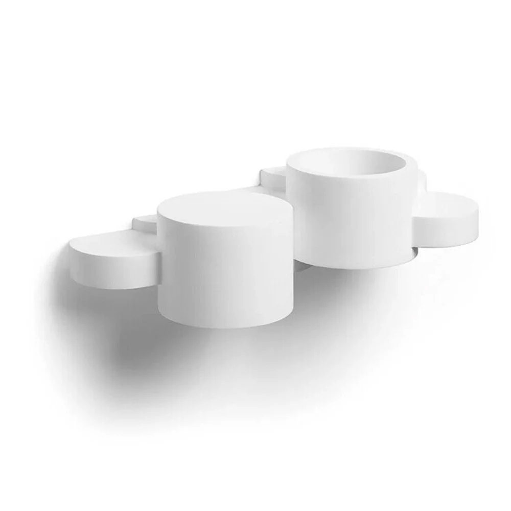 APPLIQUE IN GESSO PARETE BIANCO MODERNA LUCE UP&DOWN G9 CILINDRI SFALSATI GS-E77