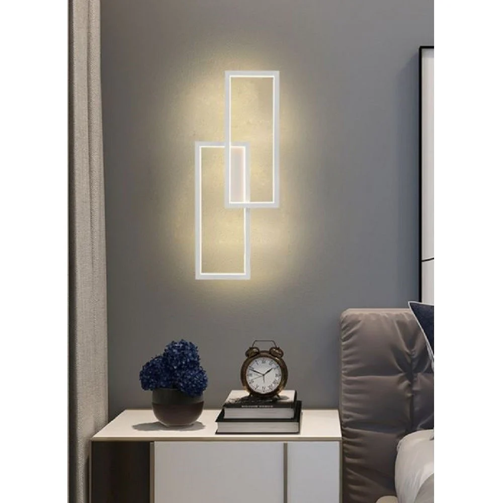 APPLIQUE LED DA PARETE 32W 2 RETTANGOLI APERTI LUCE CALDA FREDDA NATURALE AQ25-B