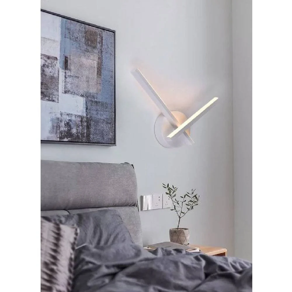 APPLIQUE LED PARETE 6 W 2 BRACCI INCROCIATI MODERNO LUCE 3000K 4000K 6500K E67-B