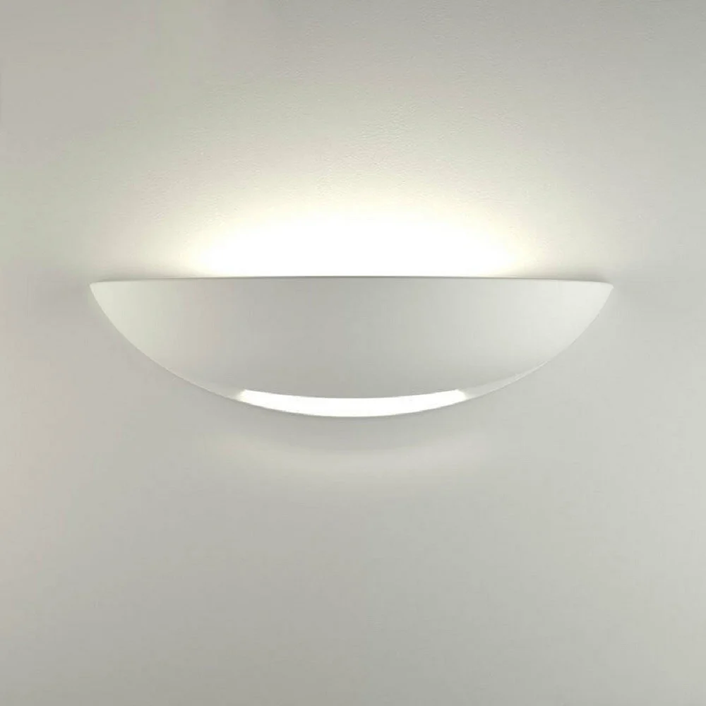 APPLIQUE PARETE MEZZA LUNA GESSO DOPPIA EMISSIONE VERNICIABILE ATTACCO R7S - TrAdE Shop Traesio