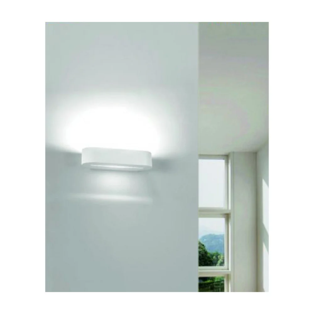 APPLIQUE PARETE MODERNO IN GESSO OVALE ATTACCO 1XR7S VERNICIABILE LAMPADA GS-E63
