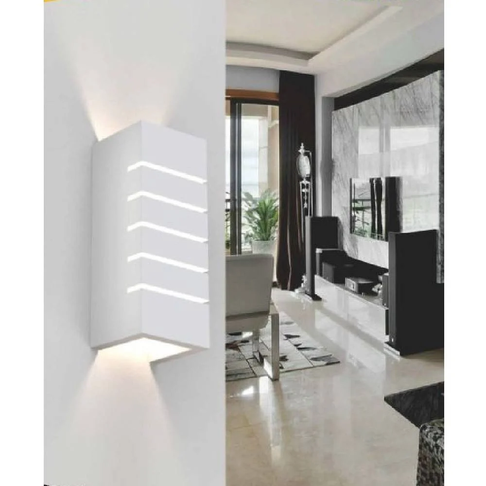 APPLIQUE PARETE UP E DOWN IN GESSO VERNICIABILE RETTANGOLO INTAGLIATO G9 GS-E52