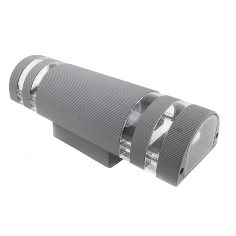 APPLIQUE PLAFONIERA DOPPIO FARETTO FASCIO DW GRIGIO TONDO 9,5X31CM LUCE A PARETE - TrAdE Shop Traesio