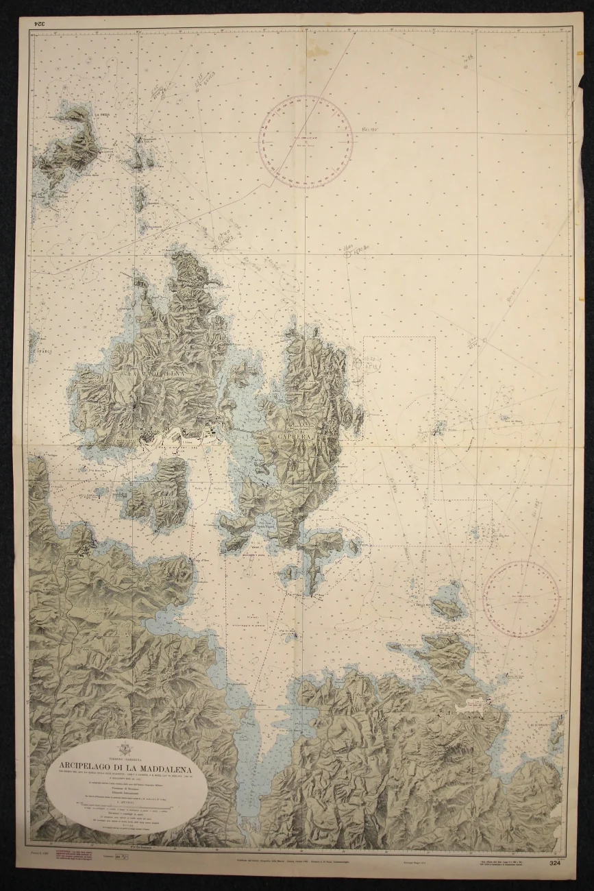 arcipelago di la maddalena n. 324 (1971) - Carte nautiche, da pesca…