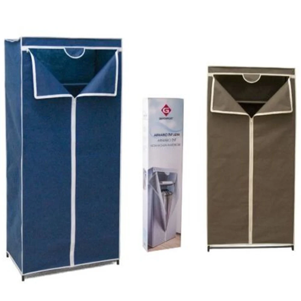 ARMADIO GUARDAROBA TESSUTO APPENDIABITI ACCIAIO SMONTABILE ABITI RIPIANO - TrAdE Shop Traesio