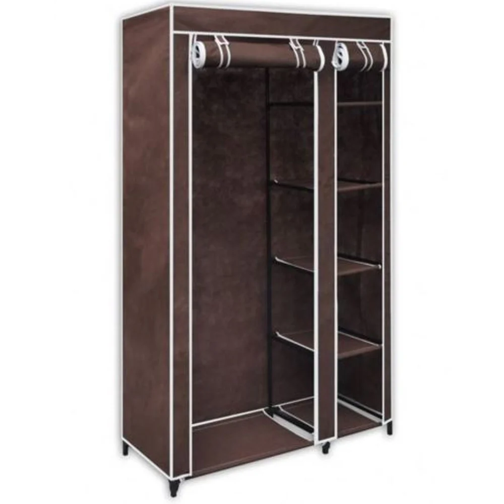 ARMADIO GUARDAROBA TESSUTO TNT 110X46XH175CM CABINA APPENDIABITI ACCIAIO - TrAdE Shop Traesio