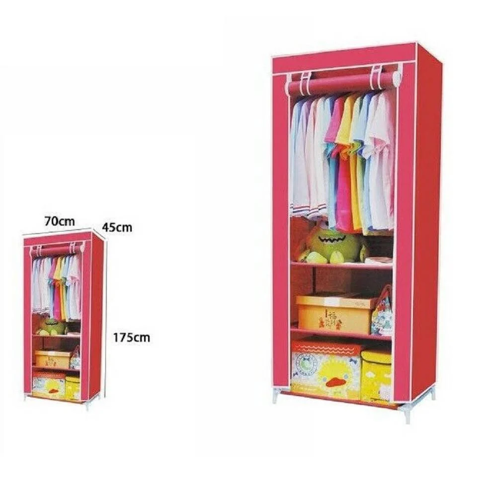 ARMADIO GUARDAROBA TESSUTO TNT 70 X 45 X 175CM CABINA APPENDIABITI ACCIAIO 69067 - TrAdE Shop Traesio