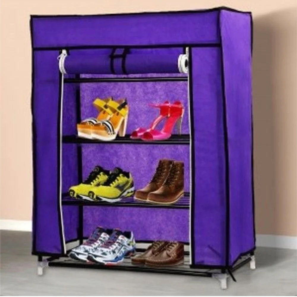 ARMADIO SCARPIERA TESSUTO PORTA SCARPE STIVALI ACCIAIO SMONTABILE 4 RIPIANI - TrAdE Shop Traesio