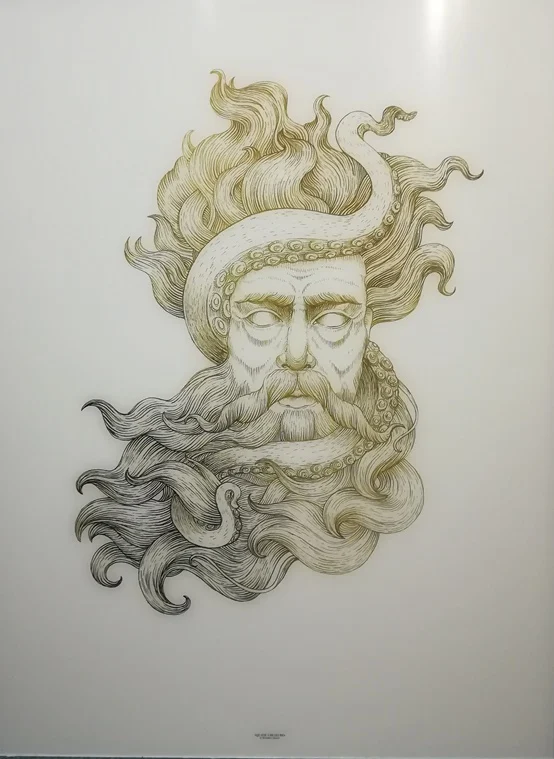 artwork bianco poseidone (collezione atlantis) - Arredamento marinaresco