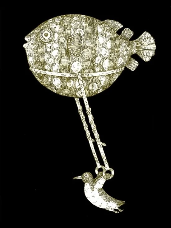 artwork nero pinguino (collezione montgolfiers) - Arredamento marinaresco