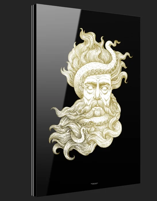 artwork nero poseidone (collezione atlantis) - Arredamento marinaresco