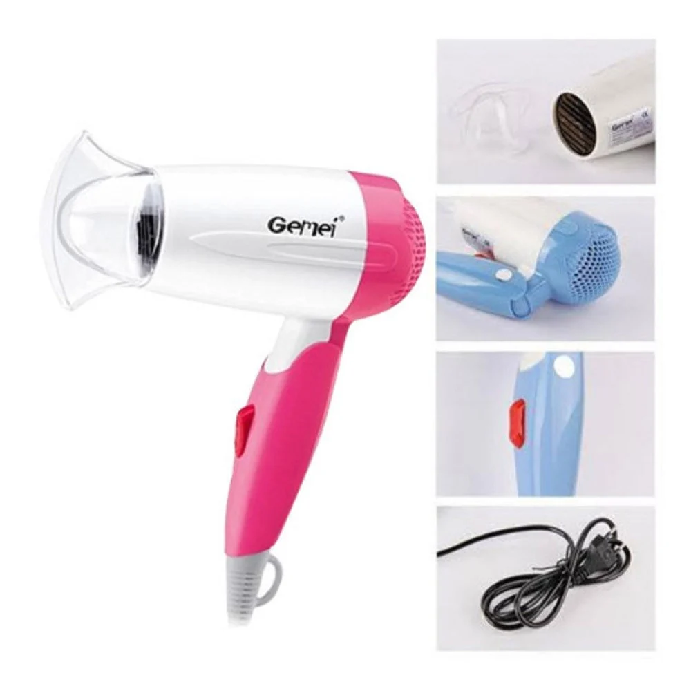 ASCIUGACAPELLI PROFESSIONALE PHON PORTATILE PIEGHEVOLE 1000 W DA VIAGGIO GM-1709