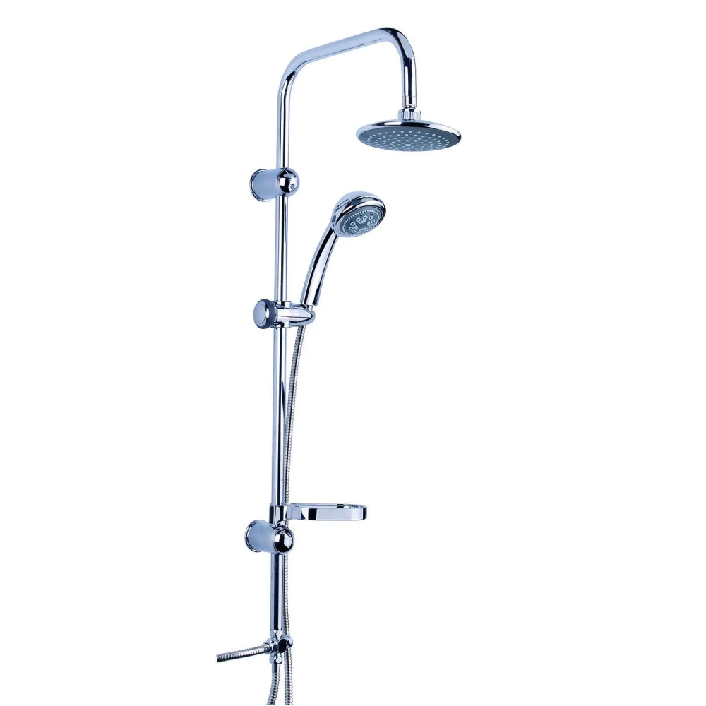 ASTA SALISCENDI CROMATA COLONNA DOCCIA SOFFIONE FISSO DOCCETTA SATURNO 9003 - TrAdE Shop Traesio