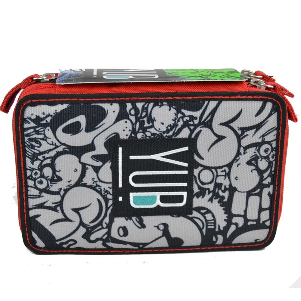 Astuccio 3ZIP Accessoriato Completo YUB Seven Originale Svalvolati Scuola Grigio - TrAdE Shop Traesio