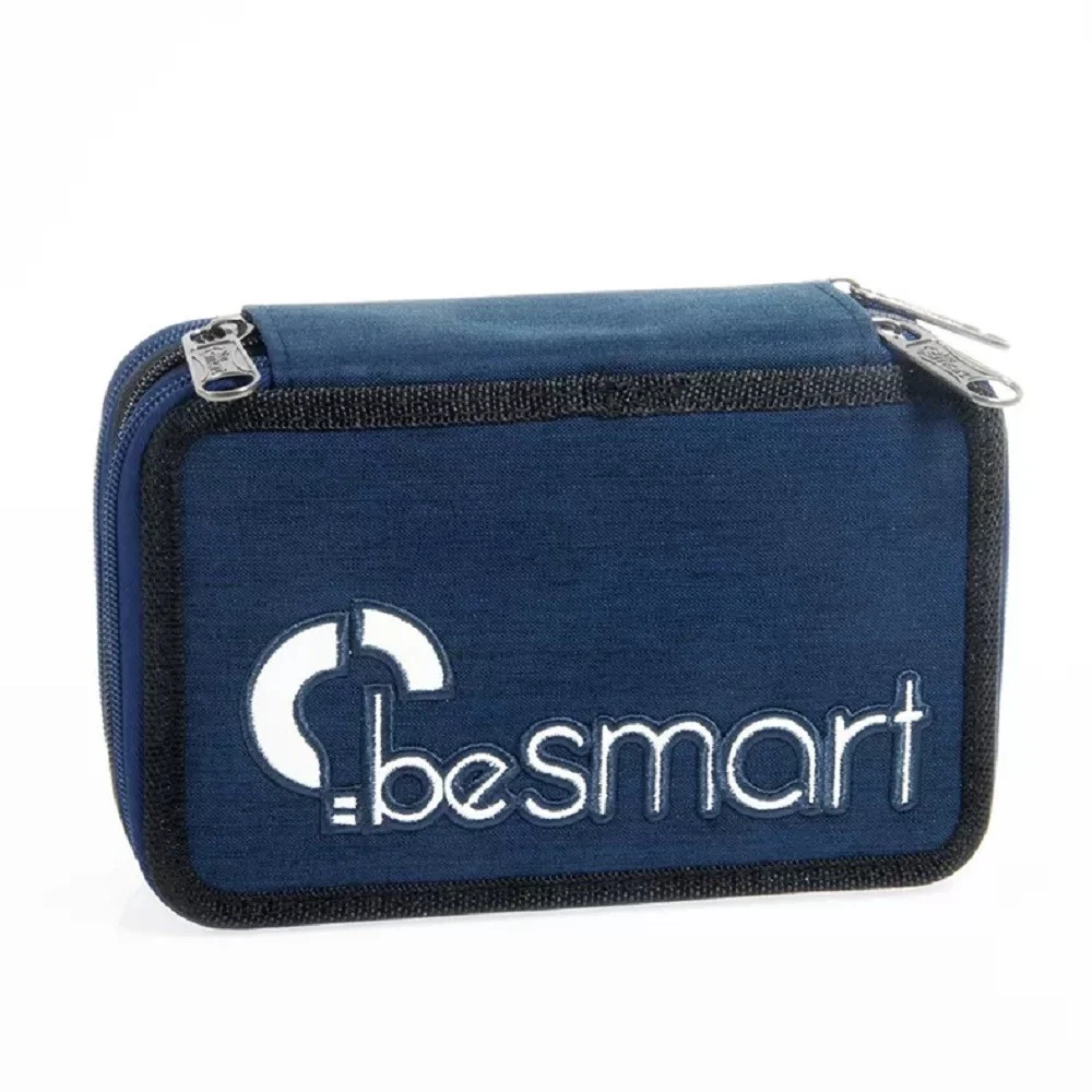 ASTUCCIO PORTAPASTELLI TRIPLO YORK BLU NAVY BE SMART PORTAPENNE ACCESSORI SCUOLA - TrAdE Shop Traesio