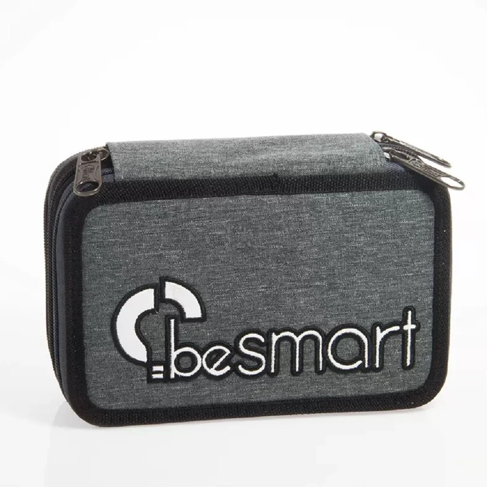 ASTUCCIO PORTAPASTELLI TRIPLO YORK GRIGIO BE SMART PORTAPENNE ACCESSORI SCUOLA - TrAdE Shop Traesio