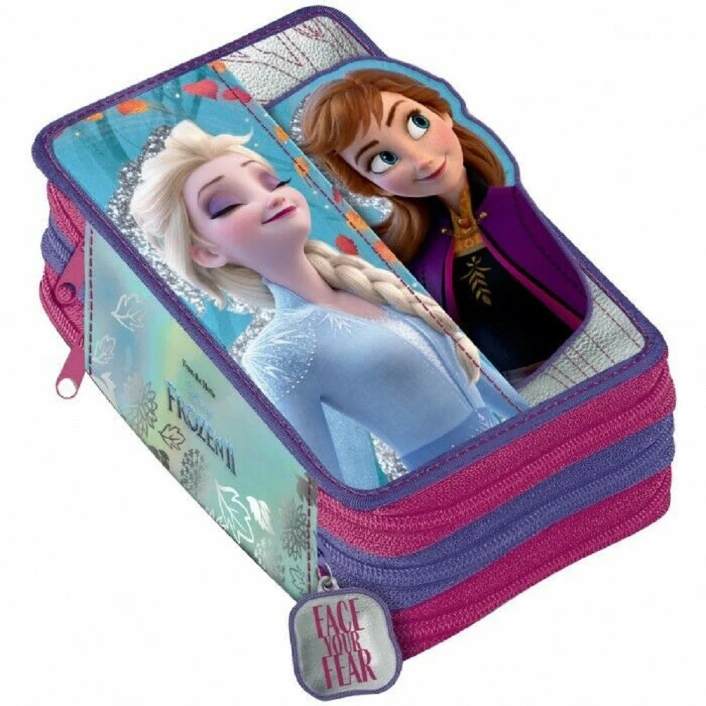 ASTUCCIO PORTAPENNE 3 ZIP SCOMPARTI COMPLETO FROZEN II ACCESSORI SCUOLA BAMBINE - TrAdE Shop Traesio