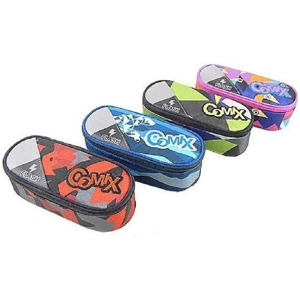 ASTUCCIO PORTAPENNE OVALE COMIX FLASH ORGANIZZATO IN POLIESTERE ACCESSORI SCUOLA - TrAdE Shop Traesio