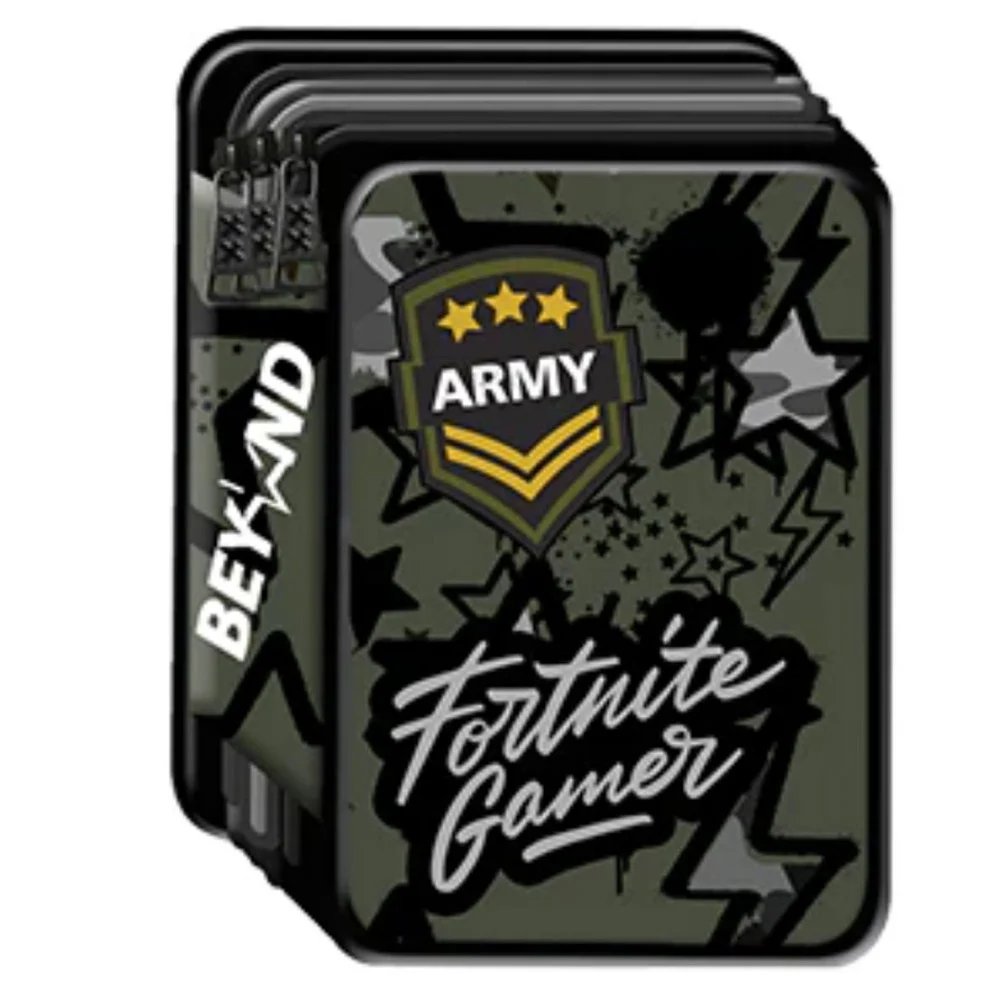 ASTUCCIO PORTAPENNE PASTELLI 3 SCOMPARTI CON ZIP BEYOND BOY NERO VERDE MILITARE - TrAdE Shop Traesio