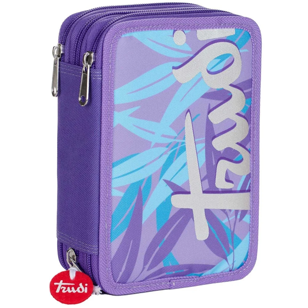 ASTUCCIO SCUOLA TRIPLO TRUDI FENICOTTERO SCUOLA COMPLETO PORTAPASTELLI VIOLA - TrAdE Shop Traesio