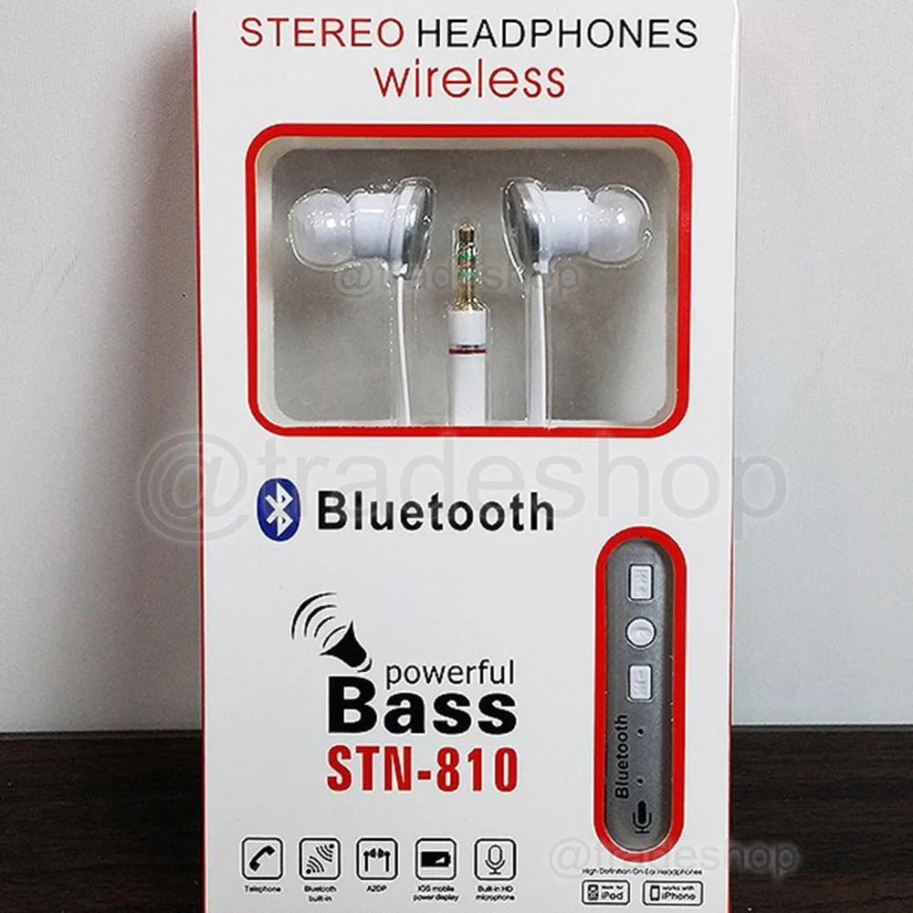Auricolare Bluetooth cuffia auricolare senza fili bassi potenti STN-810 VIVAVOCE
