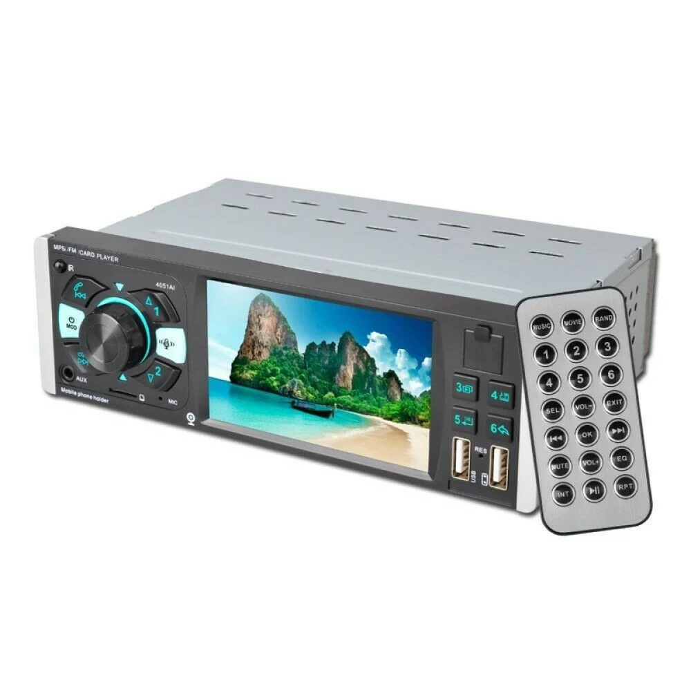 AUTORADIO 1 DIN DISPLAY TFT 4.1" STEREO 45WX4 BLUETOOTH USB AUX MP3 MEDIA 4051AI - TrAdE Shop Traesio