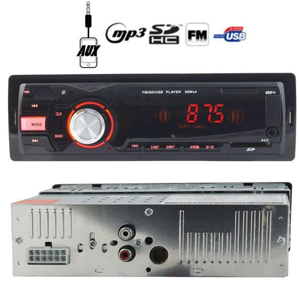 AUTORADIO STEREO PER AUTO USB SD AUX DEH-4101 1 DIN CON LCD DISPLAY MP3 50WX4