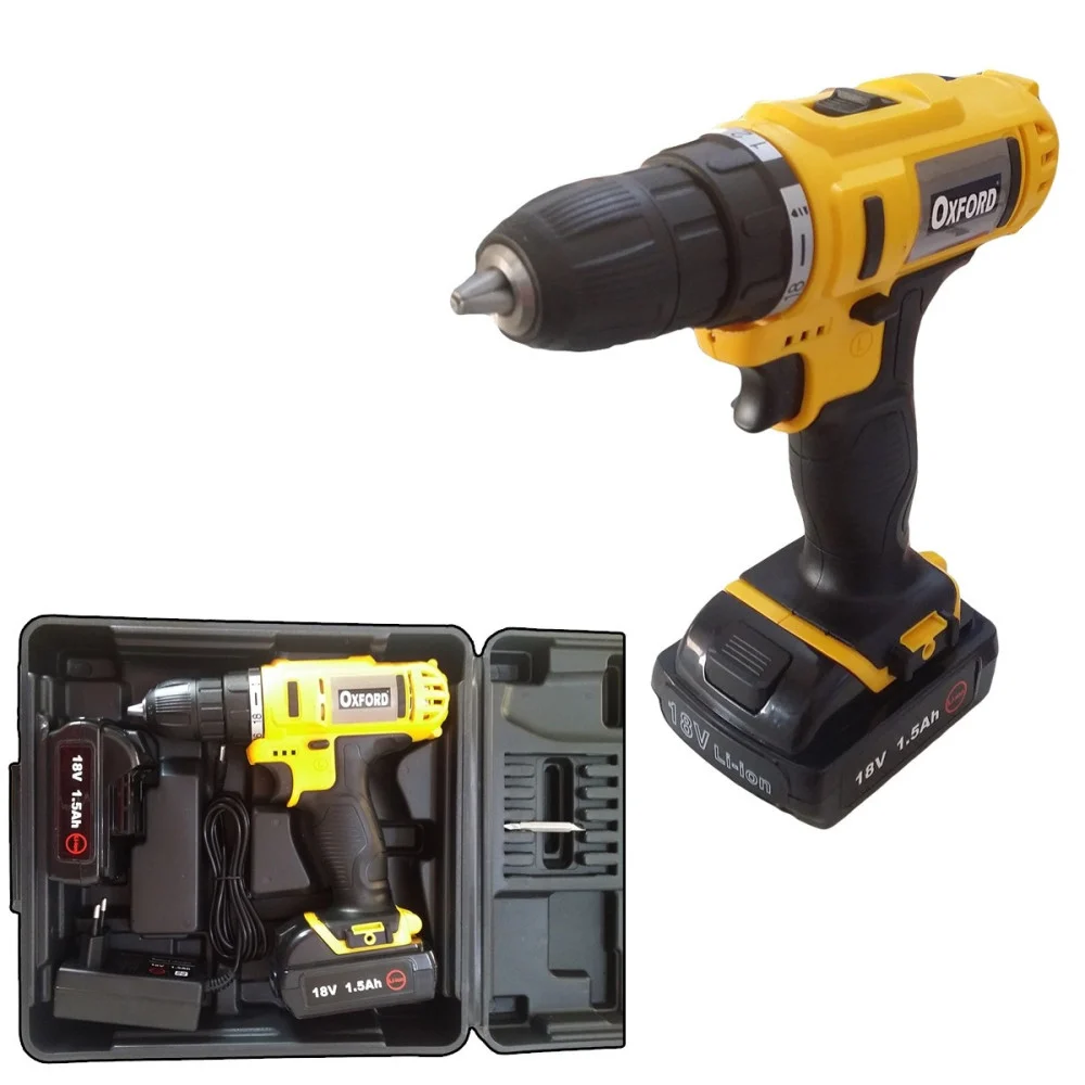 AVVITATORE 18V TRAPANO BATTERIA A LITIO CARICABATTERIE 2 BATTERIE RICARICABILE - Trade_Ox