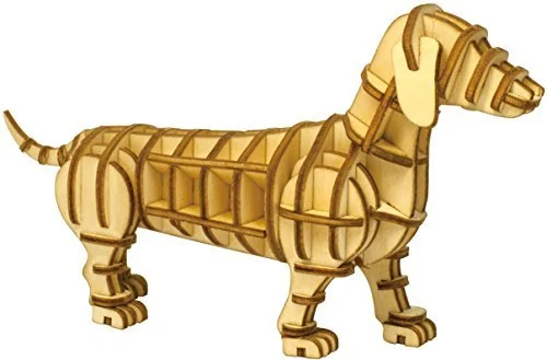 Azone ki-gu-mi Puzzle 3D Model Kit Dachshund Wooden Art Assembly Toy