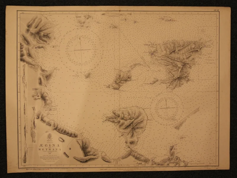 aegina and methana n. 1514 (1946) - Carte nautiche, da pesca…