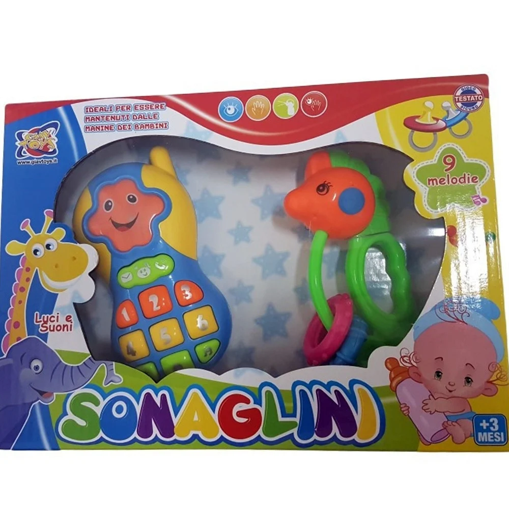 BABY TELEFONO PRIMI TOCCHI CON LUCI E SUONI SONAGLIO SVILUPPO FORMAZIONE BAMBINI - TrAdE Shop Traesio