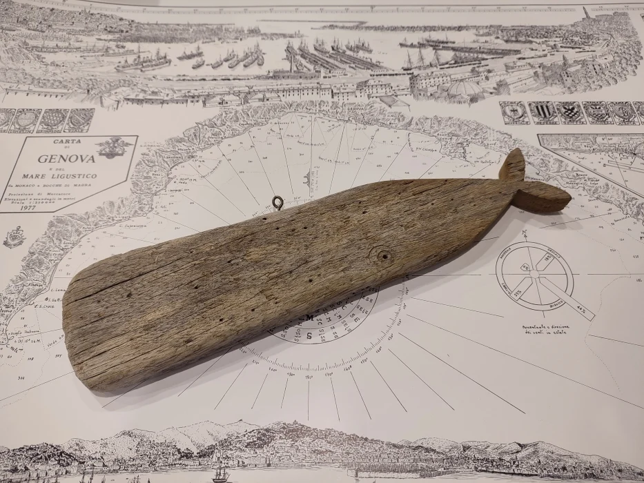balena di legno da appendere al soffitto - Arredamento marinaresco