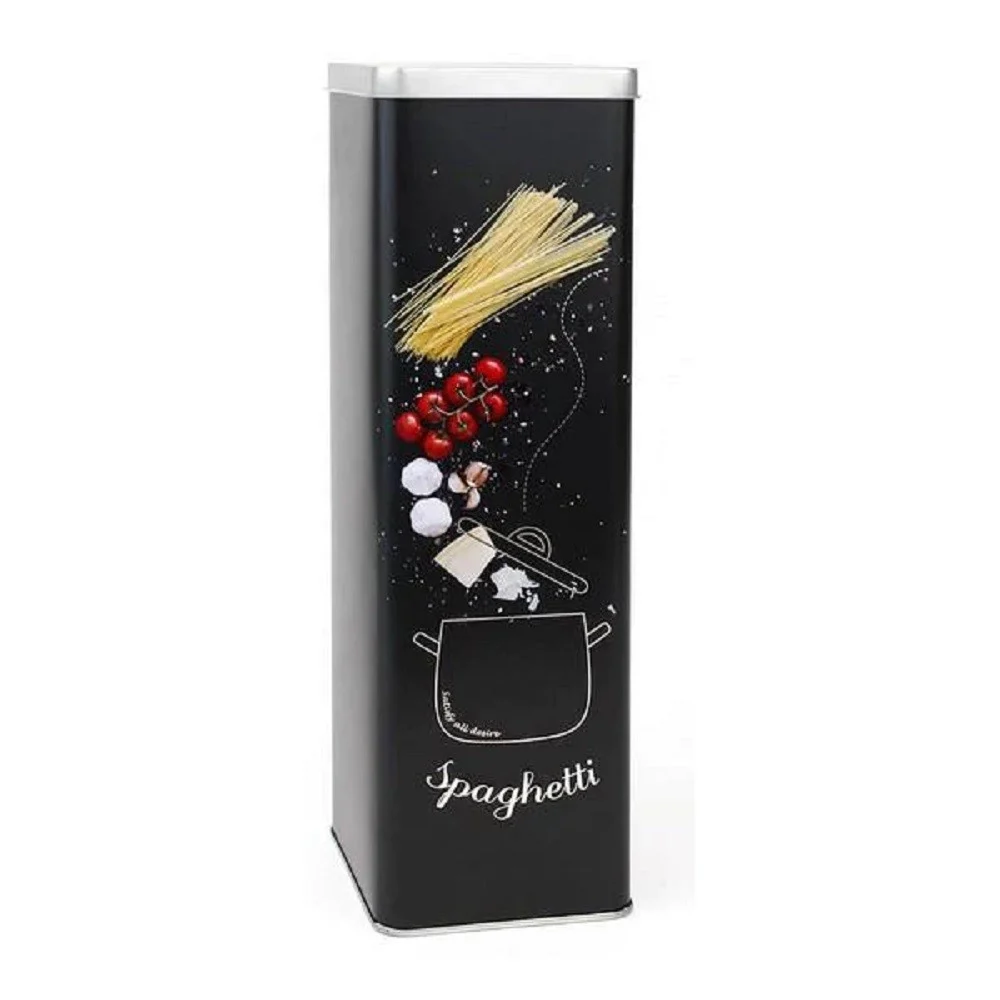 BARATTOLO CONTENITORE IN METALLO PRIVILEGE NERO 9 X 9 X 30 CM ACCESSORIO CUCINA - TrAdE Shop Traesio