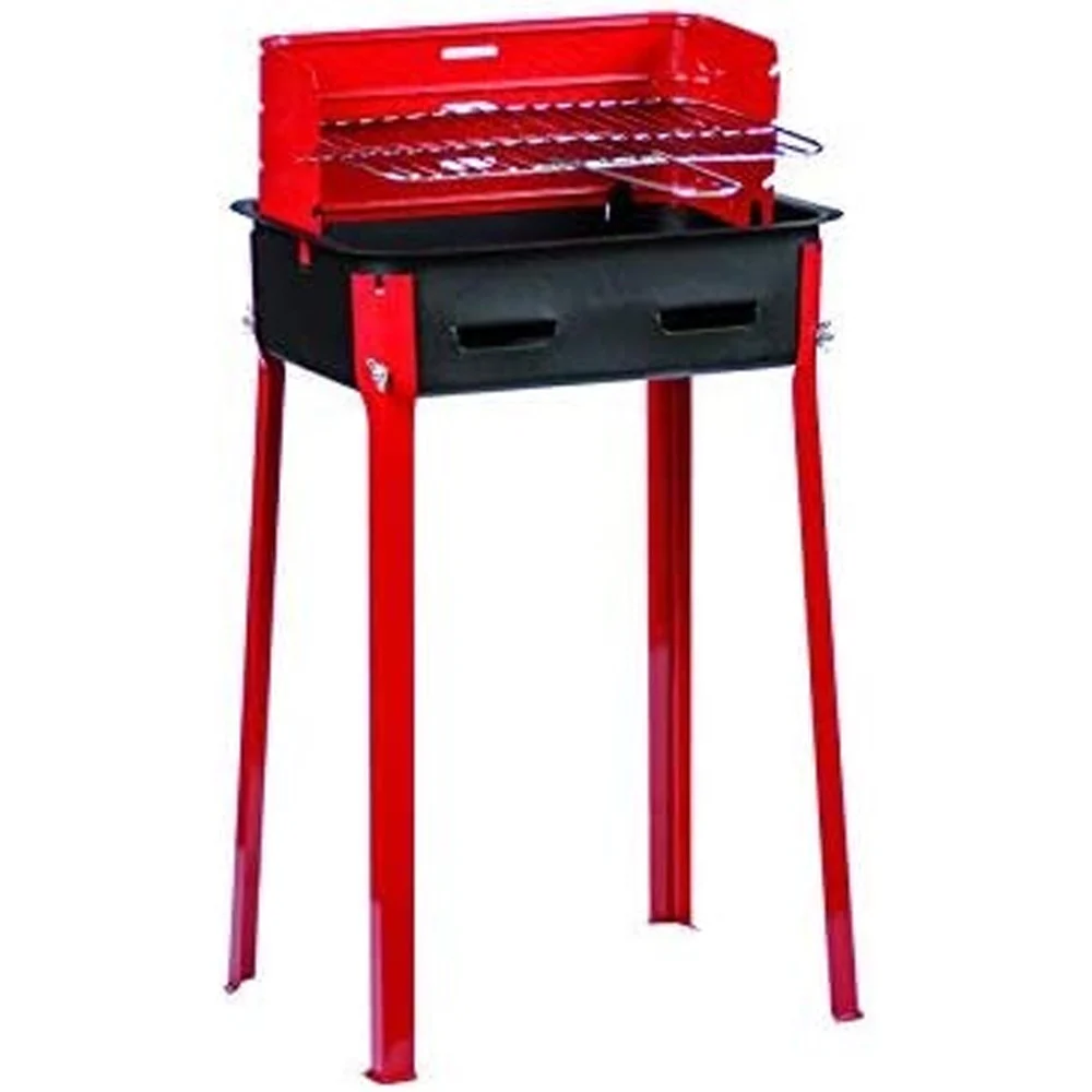 BARBECUE A CARBONE CARBONELLA BBQ GRILL METALLO CON PARAVENTO GRIGLIA 25X35CM - TrAdE Shop Traesio