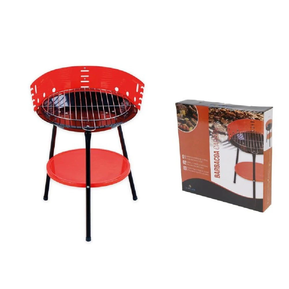 BARBECUE A CARBONE CARBONELLA BBQ GRILL METALLO CON PARAVENTO GRIGLIA 36X53.5CM - TrAdE Shop Traesio