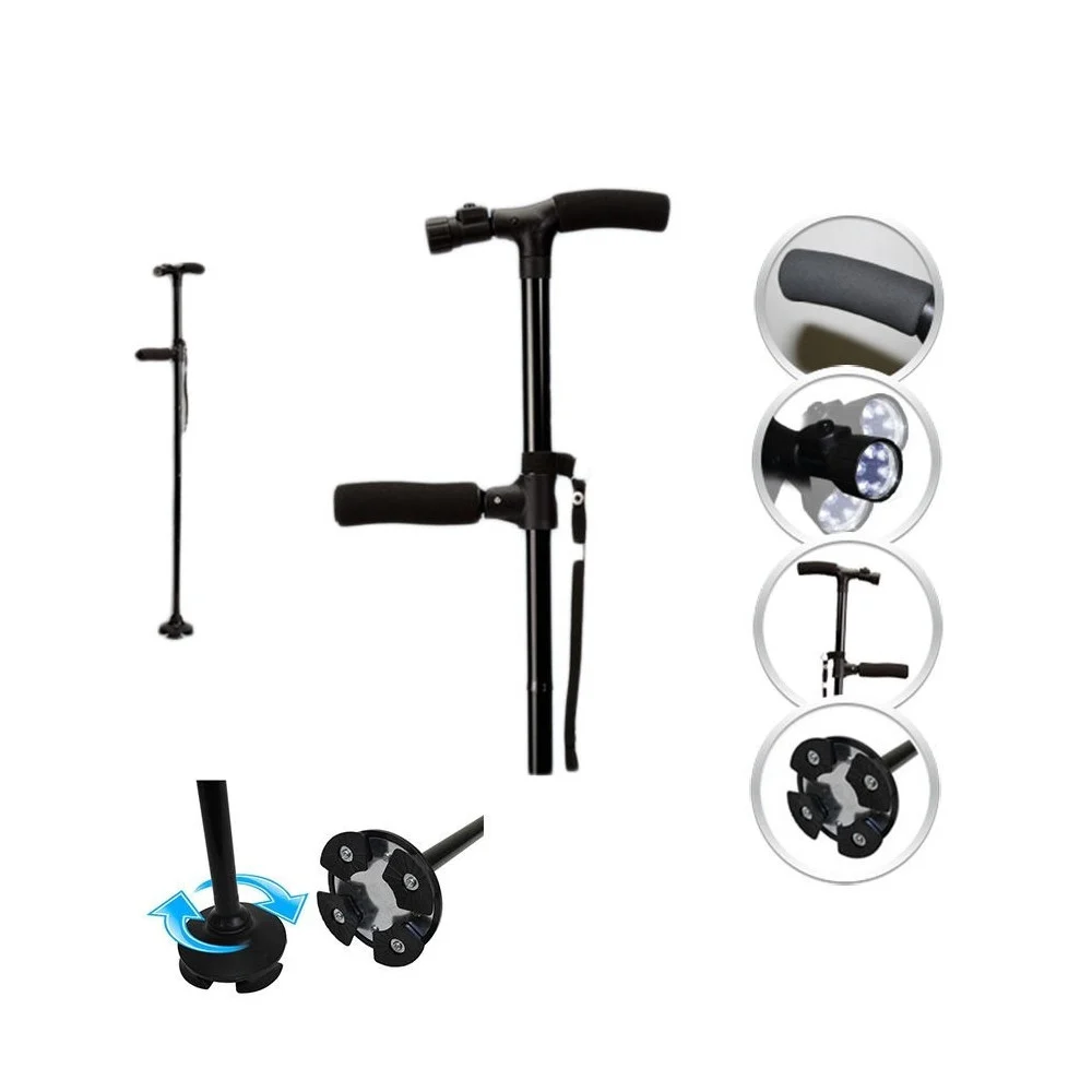 BASTONE MAGIC CANE MAGICO 2 MANICI TORCIA PIEGHEVOLE REGOLABILE DA PASSEGGIO - TrAdE Shop Traesio