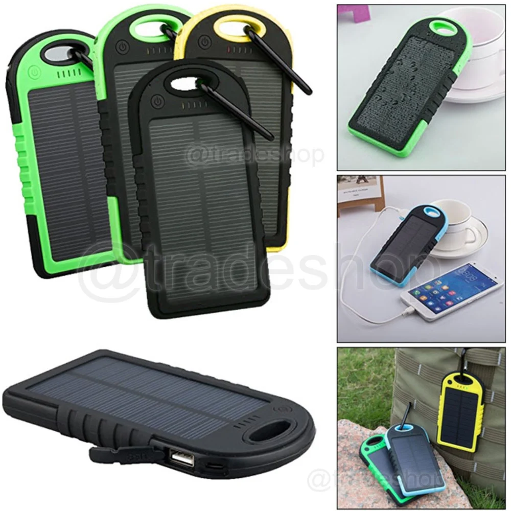 BATTERIA ESTERNA SOLARE IMPERMEABILE CARICABATTERIA POWER BANK 8000MAH SOLAR APS - TrAdE Shop Traesio
