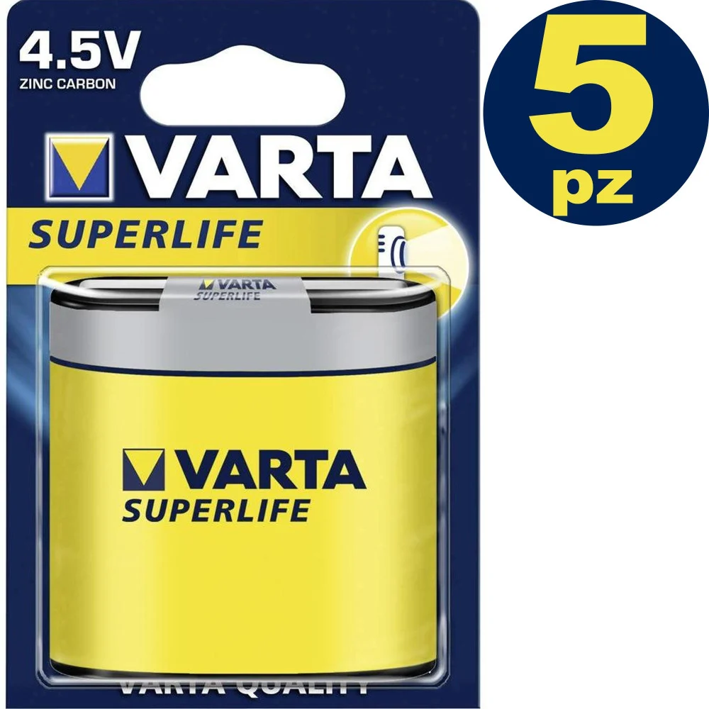 5 PEZZI BATTERIA PILA BATTERIA VARTA SUPERLIFE 4.5V 3LR12 PIATTA ALCALINA - Varta ®