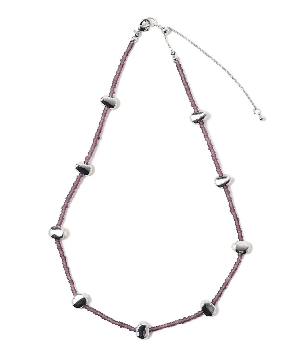 BEAMS HEART Collana donna con perline opache e dettagli in metallo lunghezza regolabile